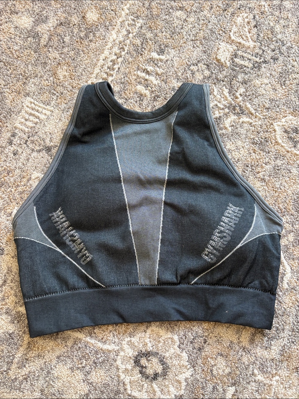 Gymshark Black Seam-Detail High Neck Sports Bra